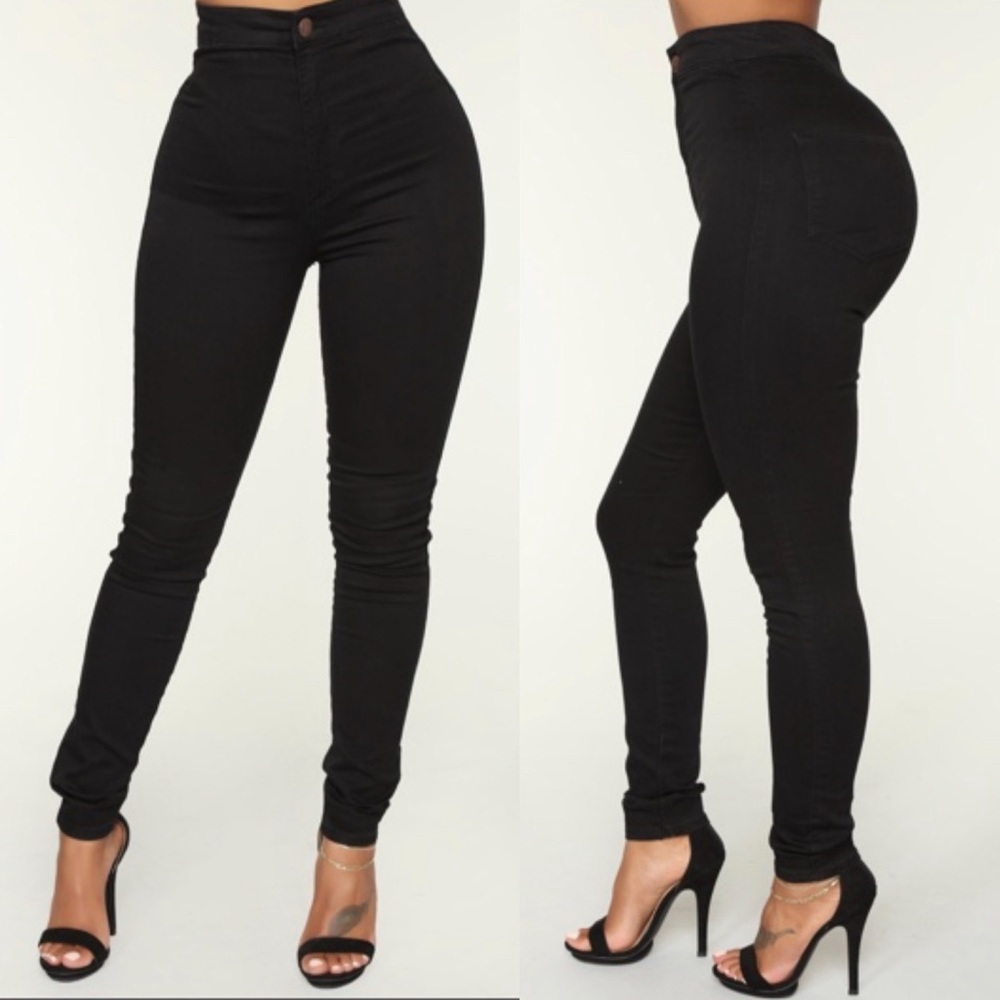 High Waist Black Jeans
